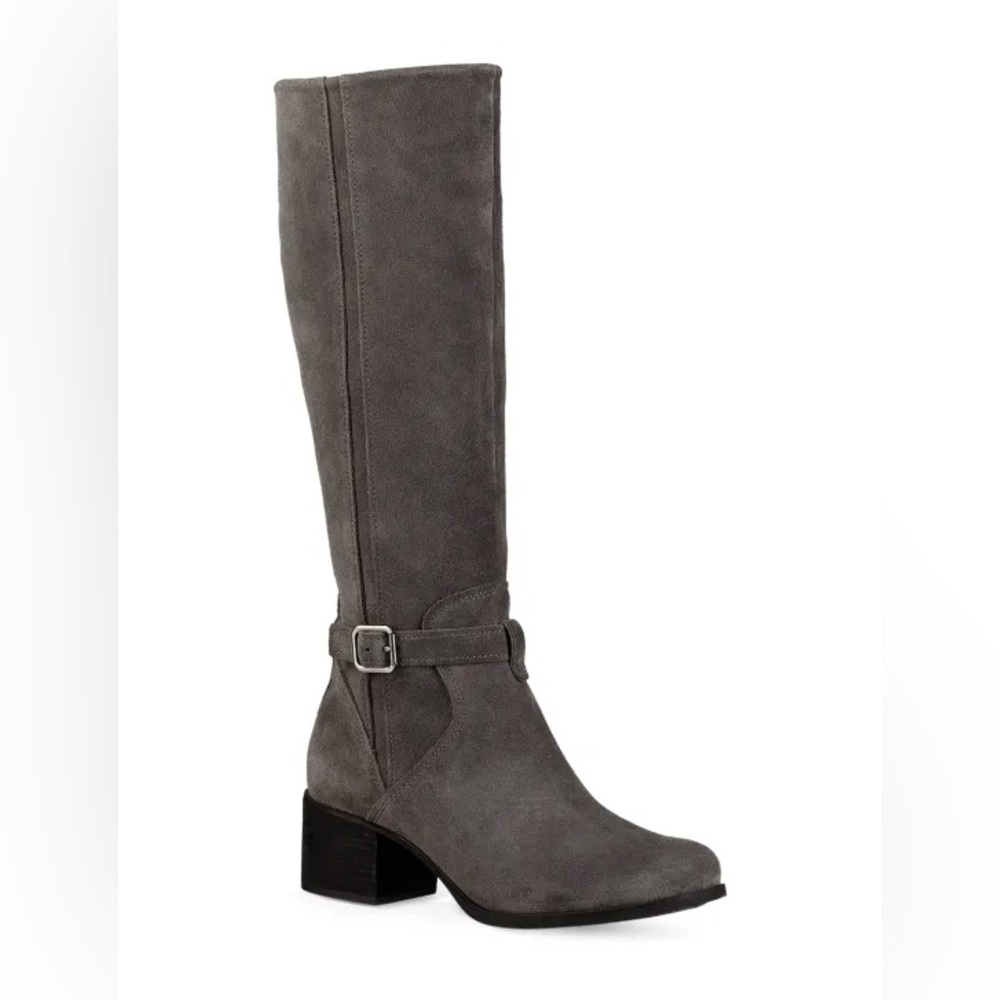 NEW Koolaburra by UGG Madeley Gray Suede Riding Tall Boots Size: 6 / 37